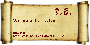 Vámossy Bertalan névjegykártya
