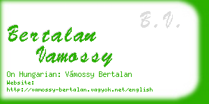 bertalan vamossy business card